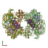 PDB entry 7ccr coloured by chain, front view.