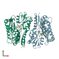 PDB entry 7ccz coloured by chain, front view.