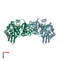 PDB entry 7cd0 coloured by chain, top view.