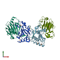 PDB entry 7cd1 coloured by chain, front view.