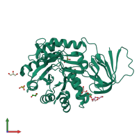 PDB entry 7cdh coloured by chain, front view.