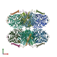 PDB entry 7cdl coloured by chain, front view.