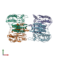 PDB entry 7ce3 coloured by chain, front view.