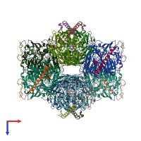 PDB entry 7ce5 coloured by chain, top view.