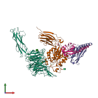 PDB entry 7ceb coloured by chain, front view.