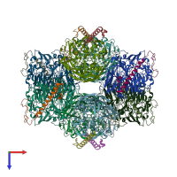 PDB entry 7ced coloured by chain, top view.
