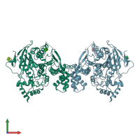 PDB entry 7cee coloured by chain, front view.