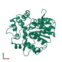 PDB entry 7cg2 coloured by chain, front view.