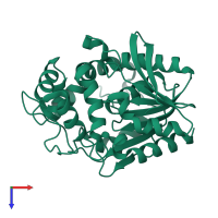 PDB entry 7cg2 coloured by chain, top view.