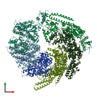 PDB entry 7cg3 coloured by chain, front view.