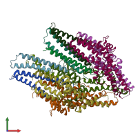 PDB entry 7cg4 coloured by chain, front view.