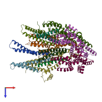 PDB entry 7cg4 coloured by chain, top view.