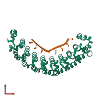 PDB entry 7cgf coloured by chain, front view.