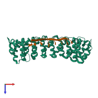 PDB entry 7cgf coloured by chain, top view.
