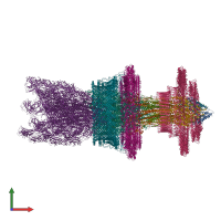 Hetero 219-meric assembly 1 of PDB entry 7cgo coloured by chemically distinct molecules, front view.