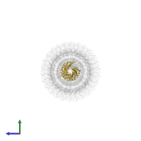 Flagellar biosynthetic protein FliP in PDB entry 7cgo, assembly 1, side view.