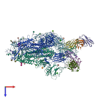 PDB entry 7chh coloured by chain, top view.
