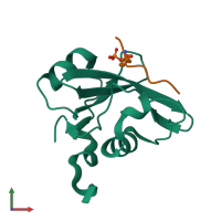 PDB entry 7cio coloured by chain, front view.