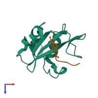 PDB entry 7cio coloured by chain, top view.