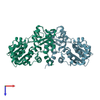 PDB entry 7ckh coloured by chain, top view.