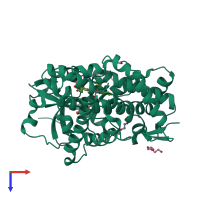 PDB entry 7cl8 coloured by chain, top view.