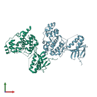 PDB entry 7cml coloured by chain, front view.