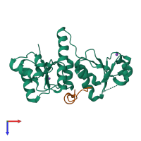 PDB entry 7cmz coloured by chain, top view.