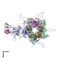 PDB entry 7cn2 coloured by chain, top view.