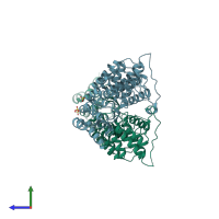 PDB entry 7cng coloured by chain, side view.