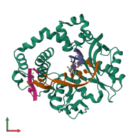 PDB entry 7cob coloured by chain, front view.