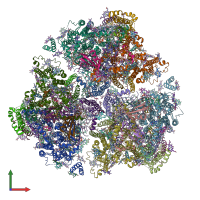 PDB entry 7coy coloured by chain, front view.