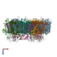 PDB entry 7coy coloured by chain, top view.