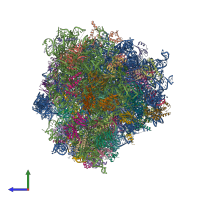 PDB entry 7cpv coloured by chain, side view.