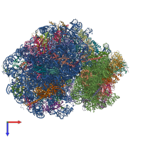 PDB entry 7cpv coloured by chain, top view.