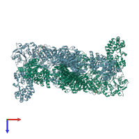 PDB entry 7cpx coloured by chain, top view.