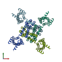 PDB entry 7cr0 coloured by chain, front view.