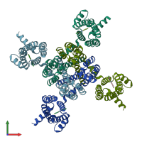 PDB entry 7cr1 coloured by chain, front view.