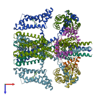 PDB entry 7cr4 coloured by chain, top view.