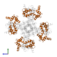 Calmodulin-3 in PDB entry 7cr4, assembly 1, side view.