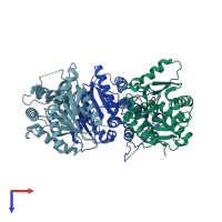PDB entry 7crn coloured by chain, top view.