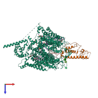 PDB entry 7cu3 coloured by chain, top view.