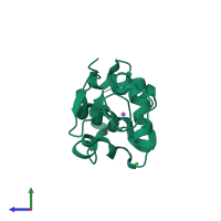 PDB entry 7cvj coloured by chain, side view.