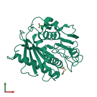 PDB entry 7cy0 coloured by chain, front view.