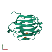 PDB entry 7cya coloured by chain, front view.