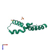 PDB entry 7cyu coloured by chain, top view.