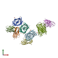 PDB entry 7cz0 coloured by chain, front view.