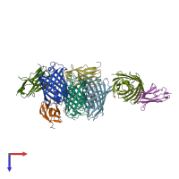 PDB entry 7cz0 coloured by chain, top view.