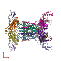 PDB entry 7d06 coloured by chain, front view.