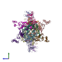 PDB entry 7d06 coloured by chain, side view.