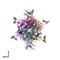 PDB entry 7d09 coloured by chain, side view.